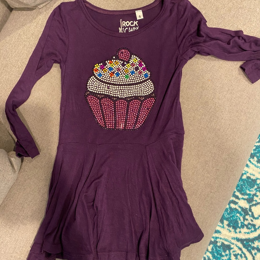 EUC Rock Candy bejeweled purple dress size 4